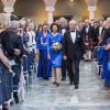 Le roi Carl XVI Gustaf de Suède a remis, en présence de son épouse la reine Silvia, le prix Stockholm Water Prize 2016 au professeur Joan Rose à la mairie de Stockholm le 31 août 2016.