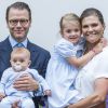 Le prince Daniel, le prince Oscar, la princesse Estelle et la princesse Victoria - La famille royale de Suède lors des célébrations du 39ème anniversaire de la princesse Victoria à Borgholm, le 14 juillet 2016.