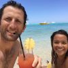 Grégory Bourdy et sa compagne Annabelle Savignan en vacances à l'Île Maurice en décembre 2015, photo Twitter. Le couple a prévu de célébrer son mariage en septembre 2016.