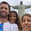 Grégory Bourdy et sa compagne Annabelle Savignan posant devant le Corcovado à Rio de Janeiro en août 2016 en marge des JO, photo Twitter. Le couple a prévu de célébrer son mariage en septembre 2016.
