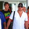 Exclusif - Nick Lachey, Vanessa Minnillo et leur fils Camden arrivent a Cabo San Lucas au Mexique le 29 decembre 2013.