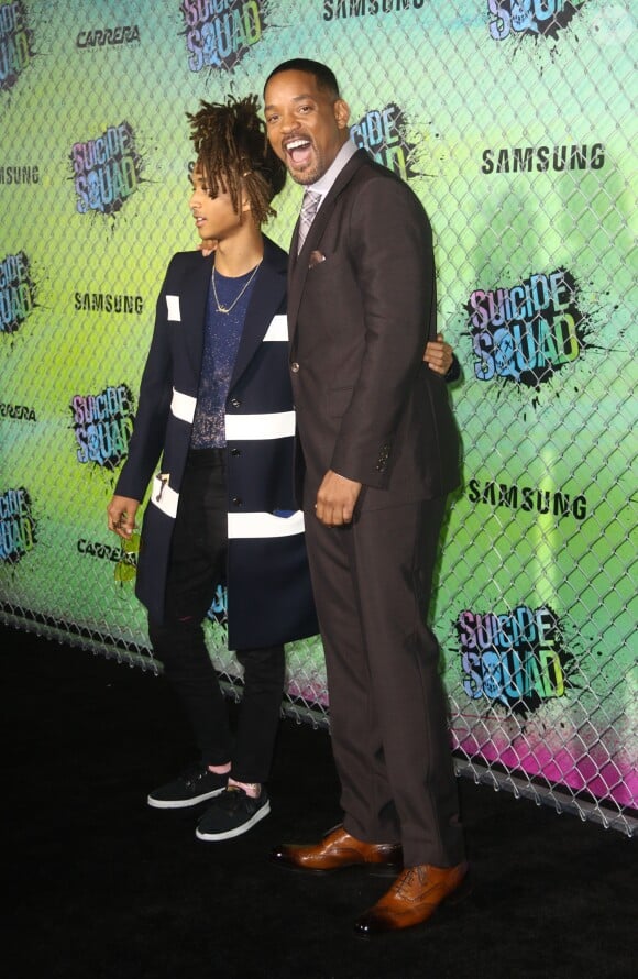 Will Smith et son fils Jaden Smith à la Premiere du film "Suicide Squad" à New York le 1er aout 2016.
