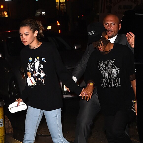 Jaden Smith et sa chérie Sarah Snyder à la soirée Rihanna's Post VMA au club And Down de New York , le 29 août 2016