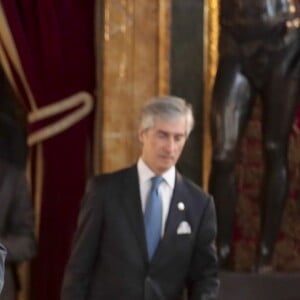 Réception au palais de la Zarzuela avec le roi Felipe VI d'Espagne et la reine Letizia le jour de le fête Nationale à Madrid le 12 octobre 2018.  Spanish Kings Felipe VI and Letizia Ortiz with Jaime Alfonsin attending a reception at Royal Palace during the known as Dia de la Hispanidad, Spain's National Day, in Madrid, on Friday 12nd October, 201812/10/2018 - Madrid