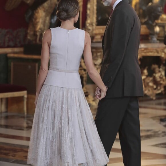 Réception au palais de la Zarzuela avec le roi Felipe VI d'Espagne et la reine Letizia le jour de le fête Nationale à Madrid le 12 octobre 2018.  Spanish Kings Felipe VI and Letizia Ortiz with Jaime Alfonsin attending a reception at Royal Palace during the known as Dia de la Hispanidad, Spain's National Day, in Madrid, on Friday 12nd October, 201812/10/2018 - Madrid