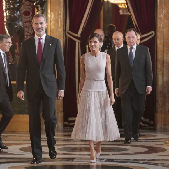 Réception au palais de la Zarzuela avec le roi Felipe VI d'Espagne et la reine Letizia le jour de le fête Nationale à Madrid le 12 octobre 2018.  Spanish Kings Felipe VI and Letizia Ortiz with Jaime Alfonsin attending a reception at Royal Palace during the known as Dia de la Hispanidad, Spain's National Day, in Madrid, on Friday 12nd October, 201812/10/2018 - Madrid