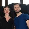 Benjamin Millepied et Aurélie Dupont (la nouvelle directrice de la danse à l'Opéra de Paris) lors de la conférence de presse à l'Opéra de Paris, le 4 février 2016, après l'annonce du chorégraphe Benjamin Millepied dans un communiqué de sa démission de la direction du ballet de l'Opéra de Paris.