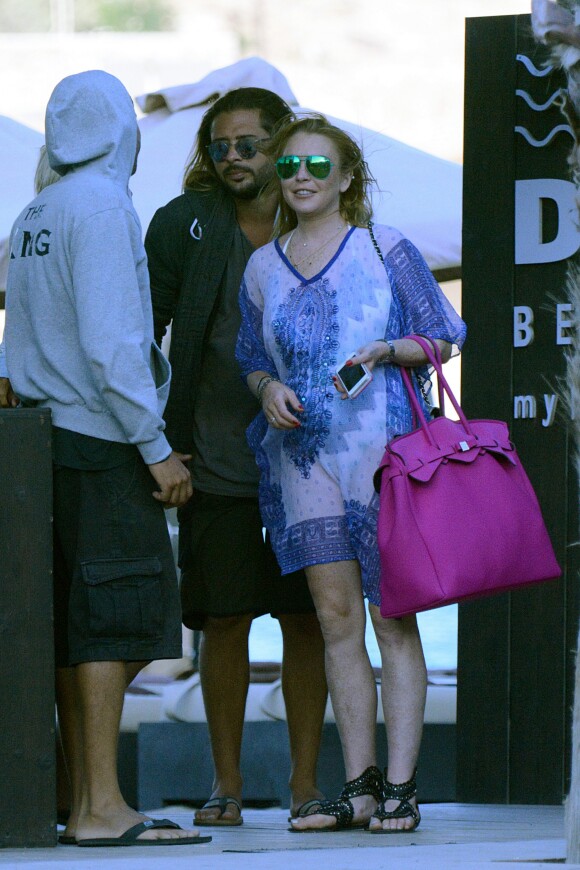 Lindsay Lohan et Dennis Papageorgiou lors de leur séjour Mykonos, le 26 août 2016