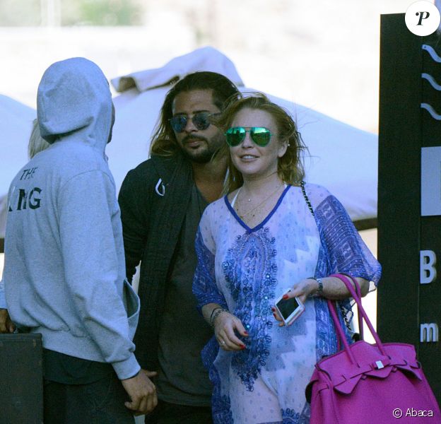 Lindsay Lohan et Dennis Papageorgiou lors de leur séjour Mykonos, le 26 août 2016