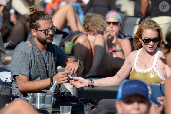 Lindsay Lohan et Dennis Papageorgiou lors de leur séjour Mykonos, le 28 août 2016