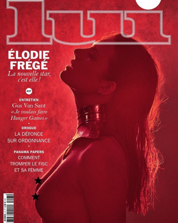 Elodie Frégé en couverture de Lui magazine, mai 2016.