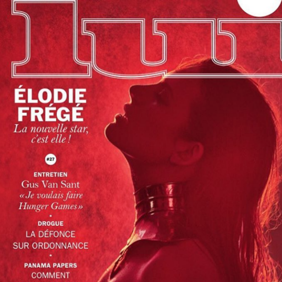 Elodie Frégé en couverture de Lui magazine, mai 2016.