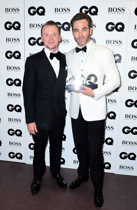 Simon Pegg et Chris Pine aux GQ Men of the Year Awards 2016 à Londres le 6 septembre.