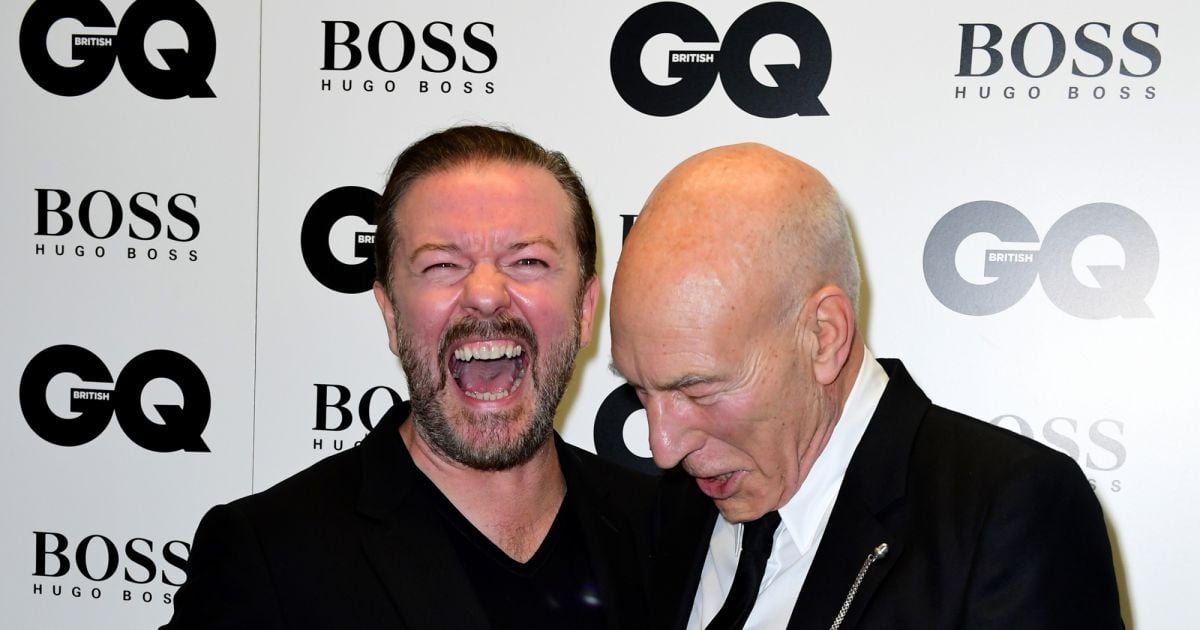 Patrick Stewart et Ricky Gervais aux GQ Men of the Year Awards 2016 à