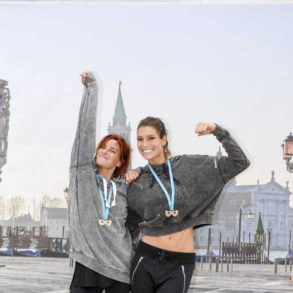 Exclusif - Fauve Hautot et Laury Thilleman après la 20ème édition de la course La Parisienne à Paris, France, le 11 septembre 2016. © Pierre Perusseau/Bestimage