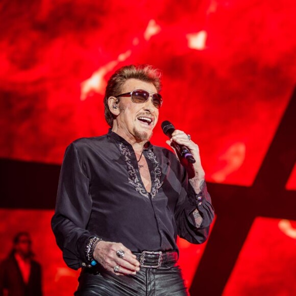 Johnny Hallyday en concert à Bruxelles, le 26 mars 2016.