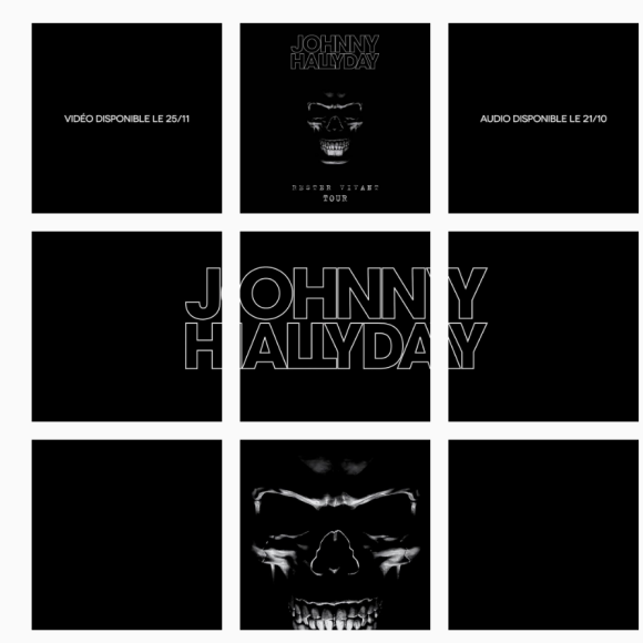 Johnny Hallyday annonce la sortie en CD et digital ainsi que plusieurs éditions vidéos "prestigieuses" du Rester Vivant Tour dans une série de douze posts sur Instagram, septembre 2016.