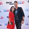 Joyce Jonathan et Julien Brugel - Photocall de présentation de la nouvelle saison de "Danse avec les Stars 5" au pied de la tour TF1 à Paris, le 10 septembre 2014.