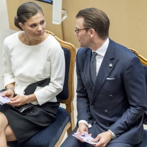 La princesse Victoria et le prince Daniel de Suède le 13 septembre 2016 lors de la cérémonie d'inauguration du Parlement pour l'exercice 2016-2017, au Riksdagshuset à Stockholm.