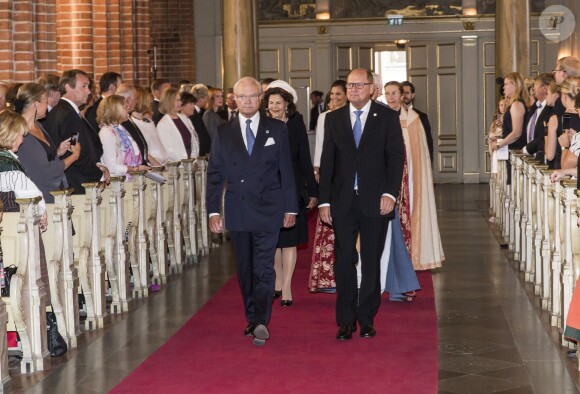 La famille royale de Suède prenait part le 13 septembre 2016 à une messe avant la cérémonie d'inauguration du Parlement pour l'exercice 2016-2017, à Stockholm.