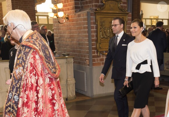 Victoria et Daniel de Suède le 13 septembre 2016 à la messe précédant la cérémonie d'inauguration du Parlement pour l'exercice 2016-2017, à Stockholm.