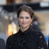 La princesse Madeleine de Suède assistait dans la soirée du 13 septembre 2016 à un concert de l'Orchestre philharmonique royal suédois à la suite de l'inauguration du Parlement, à Stockholm.