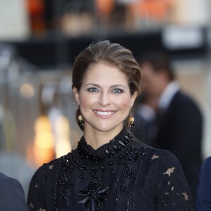 La princesse Madeleine de Suède assistait dans la soirée du 13 septembre 2016 à un concert de l'Orchestre philharmonique royal suédois à la suite de l'inauguration du Parlement, à Stockholm.