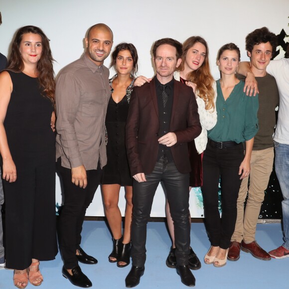 Mathias Malzieu (du groupe Dionysos) et des étudiants en cinéma participent à la 18ème édition du festival de la fiction TV 2016 de La Rochelle, France, le 14 septembre 2016. © Patrick Bernard