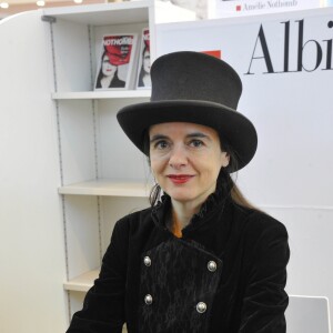 Amelie Nothomb lors de La 33e edition du Salon du Livre, porte de Versailles a Paris, le 22 mars 2013.