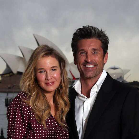 Renée Zellweger et Patrick Dempsey lors d'un photocall pour la promotion du film "Bridget Jones Baby" à Sydney le 22 août 2016