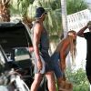 Khloe Kardashian et son nouveau boyfriend Tristan Thompson arrivent à leur hôtel à Miami Le 17 septembre 2016