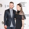 Justin Timberlake et sa femme Jessica Biel à la première du film "The Devil and the deep blue sea" à New York le 14 avril 2016.