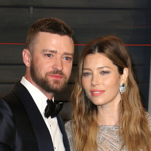 Justin Timberlake et sa femme Jessica Biel - People à la soirée "Vanity Fair Oscar Party" après la 88ème cérémonie des Oscars à Hollywood, le 28 février 2016.
