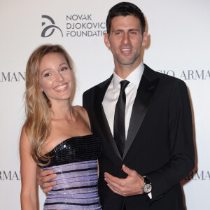 Jelena et Novak Djokovic au gala de charité de la fondation Novak Djokovic (sponsorisé par Giorgio Armani) au château des Sforza à Milan, Italie, le 20 septembre 2016