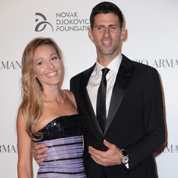 Jelena et Novak Djokovic au gala de charité de la fondation Novak Djokovic (sponsorisé par Giorgio Armani) au château des Sforza à Milan, Italie, le 20 septembre 2016