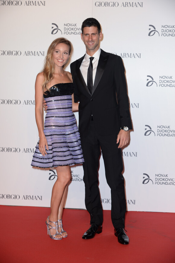 Jelena et Novak Djokovic au gala de charité de la fondation Novak Djokovic (sponsorisé par Giorgio Armani) au château des Sforza à Milan, Italie, le 20 septembre 2016