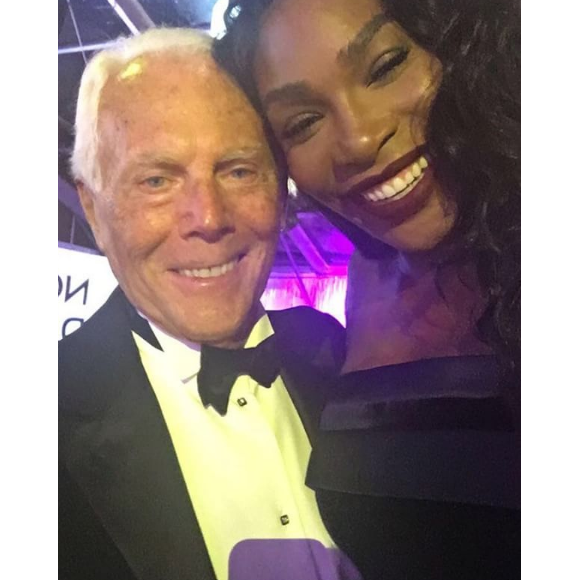 Serena Williams avec Giorgi Armani à Milan le 20 septembre 2016