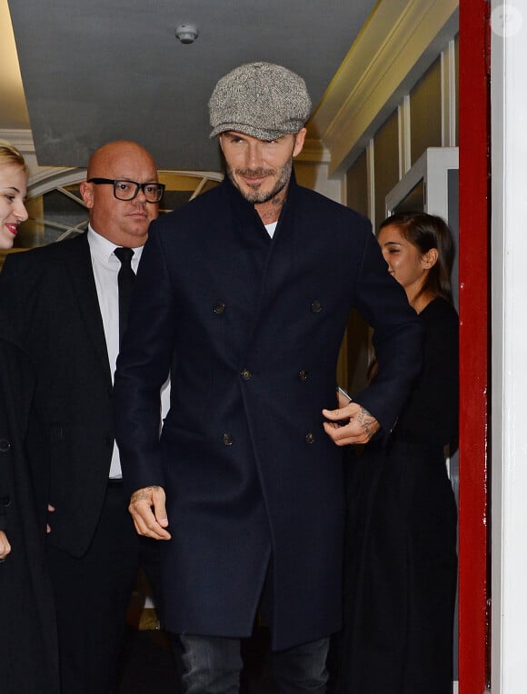 David Beckham a assisté au défilé de mode printemps-été 2017 "Kent & Curwen" lors de la fashion week de Londres. Le 17 septembre 2016