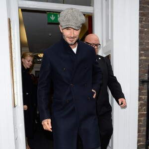 David Beckham a assisté au défilé de mode printemps-été 2017 "Kent & Curwen" lors de la fashion week de Londres. Le 17 septembre 2016