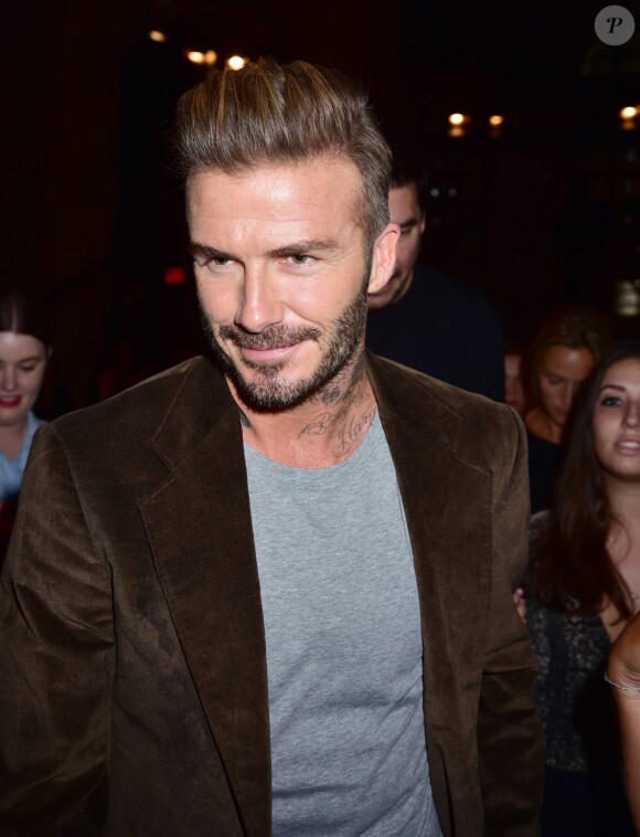 David Beckham lors du défilé de Victoria Beckham à l'occasion de la fashion week de New York le 11 septembre 2016. © CPA / Bestimage