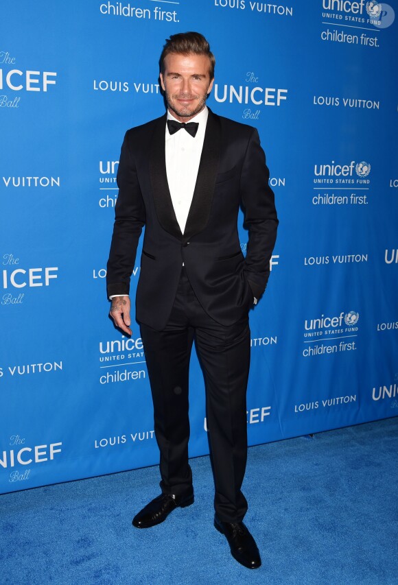 David Beckham à la 6ème soirée de gala biannuel UNICEF Ball 2016, en partenariat avec Louis Vuitton, à l'hôtel Beverly Wilshire Four Seasons à Beverly Hills, le 12 janvier 2016