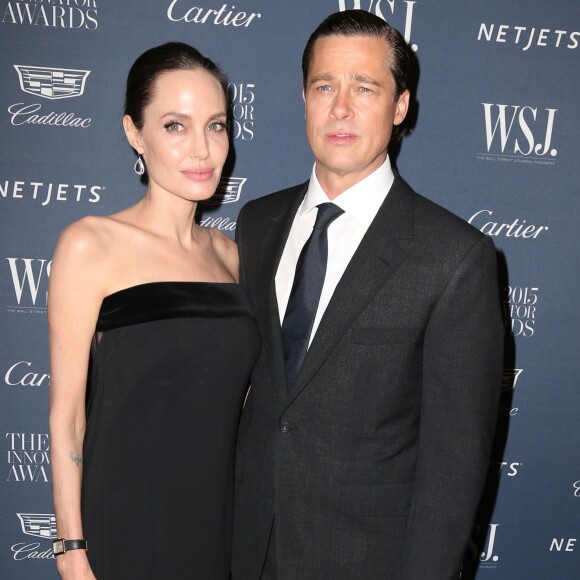 Angelina Jolie et son mari Brad Pitt à la soirée ‘WSJ. Magazine 2015 Innovator' à New York, le 4 novembre 2015  Celebrities at the WSJ. Magazine 2015 Innovator Awards in New York City, New York on November 4, 201504/11/2015 - New York