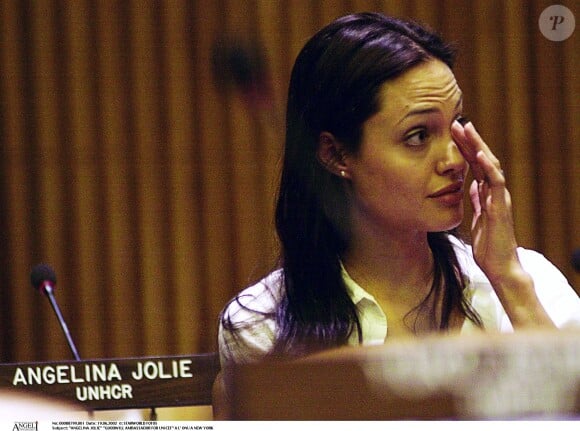 Angelina Jolie à l'ONU en 2002.
