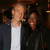 Gilles Verdez et sa femme Fatou à la soirée pour le lancement du jeu vidéo " FIFA 17" au Cercle Cadet à Paris le 26 septembre 2016