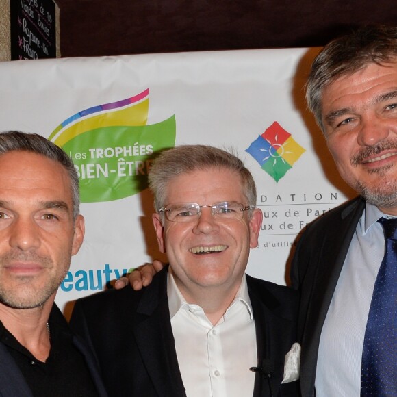 Philippe Bas, Sylvain Bonnet (Fondateur de Beautysané) et David Douillet à la seconde édition des "Trophées du bien être" organisée au théâtre de la Gaîté-Montparnasse à Paris le 26 septembre 2016 @Coadic Guirec