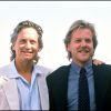 Michael Douglas, Kiefer Sutherland et Julia Roberts en 1990 à Deauville