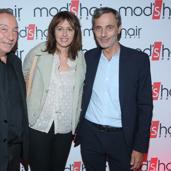 Exclusif - Valérie Bonneton entre Frédéric Bérard (cofondateur de Mod's Hair) et Alain Viot (président de Mod's Hair) - Inauguration du nouveau salon de coiffure "Studio" de Mod's Hair" à Paris, le 26 septembre 2016. © CVS/Bestimage