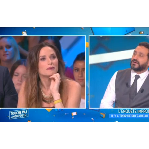 Touche pas à mon poste, le 29 septembre 2016 sur C8. Ici Capucine Anav et Cyril Hanouna.