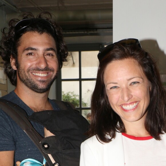 Exclusif - Natasha St-Pier, son mari Grégory Quillacq et leur fils Bixente soutiennent l'association "Petit Coeur de Beurre" lors du week-end de la Cardiopathie Congénitale à la caserne des pompiers de Malar, dans le 7e arrondissement de Paris, le 1er octobre 2016.