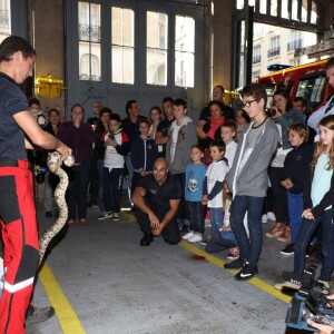 Exclusif - Natasha St-Pier, son mari Grégory Quillacq et leur fils Bixente soutiennent l'association "Petit Coeur de Beurre" lors du week-end de la Cardiopathie Congénitale à la caserne des pompiers de Malar, dans le 7e arrondissement de Paris, le 1er octobre 2016.